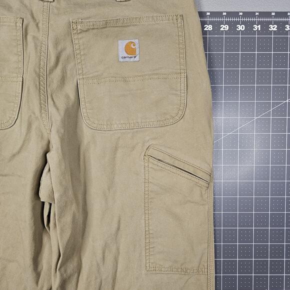 Carhartt Pants Mens 34x36 Brown Rugged Flex Carpenter Canvas Stretch Straight - Picture 10 of 16